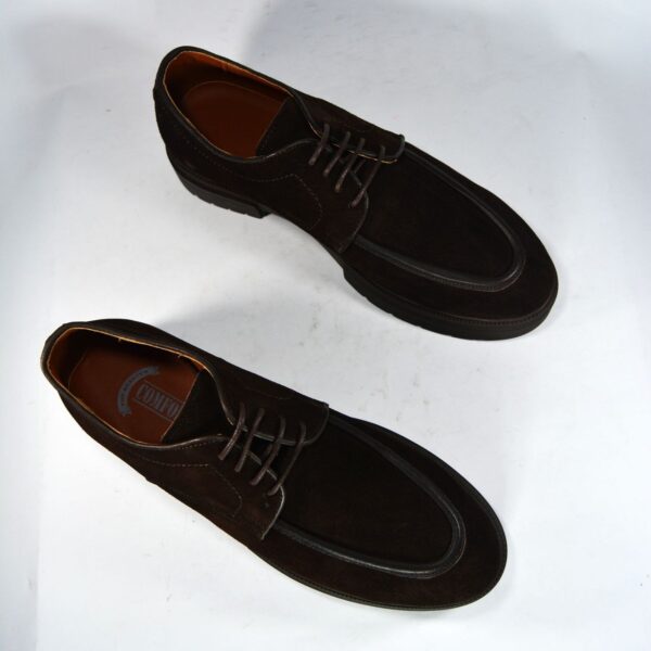 high heel chamois men casual brown shoes